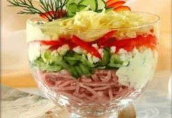 Салат с ветчиной и сыром